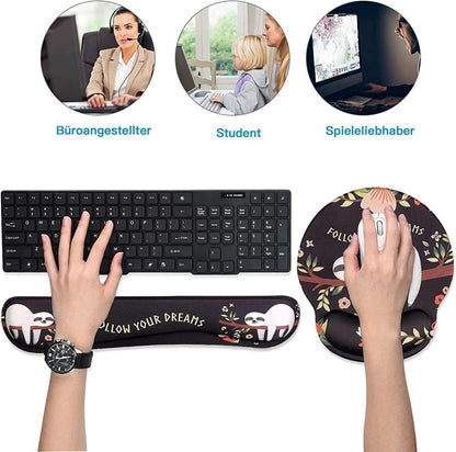 Ergonomisches Gel Mousepad mit Handauflage Katze 2-in-1 Set