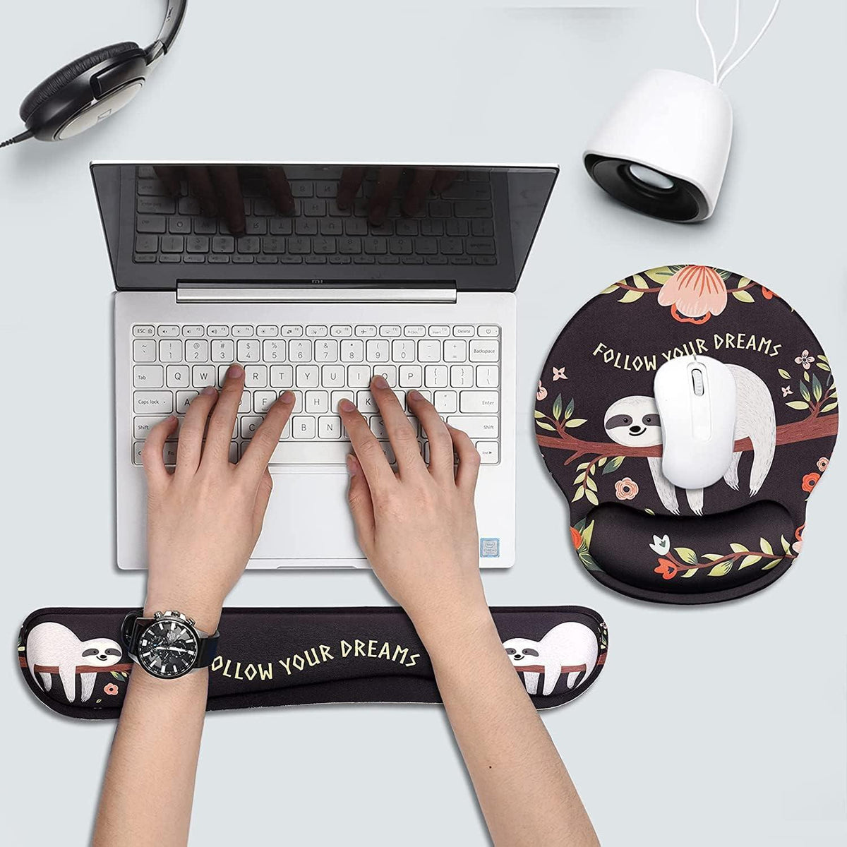 Ergonomisches Gelkissen Mauspad mit Handauflage Tastatur Katze