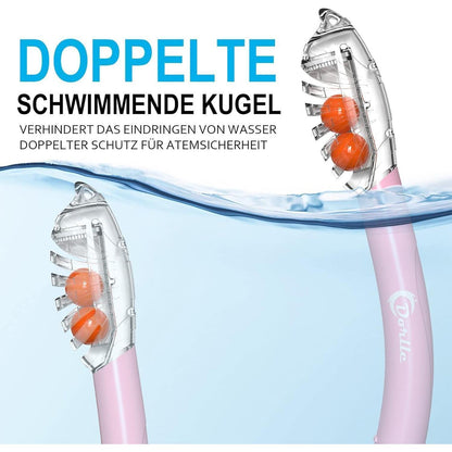 Panorama Schnorchelset für Erwachsene, Anti-Beschlag & Wasserdicht, Rosa