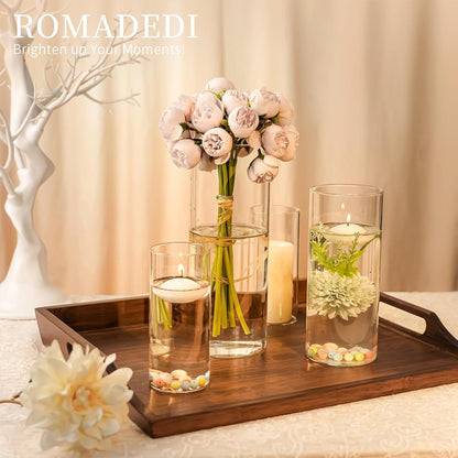Windlichter Glas 30er Set, 3 Größen, für Kerzen & Blumen