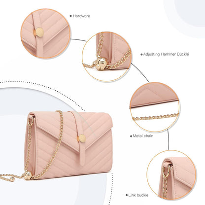 Moderne Miss Lulu Envelope Clutch Abendtasche mit Kette