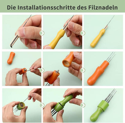 Wollfilznadelwerkzeug 121-teilig Filznadelset in 3 Größen mit Pad
