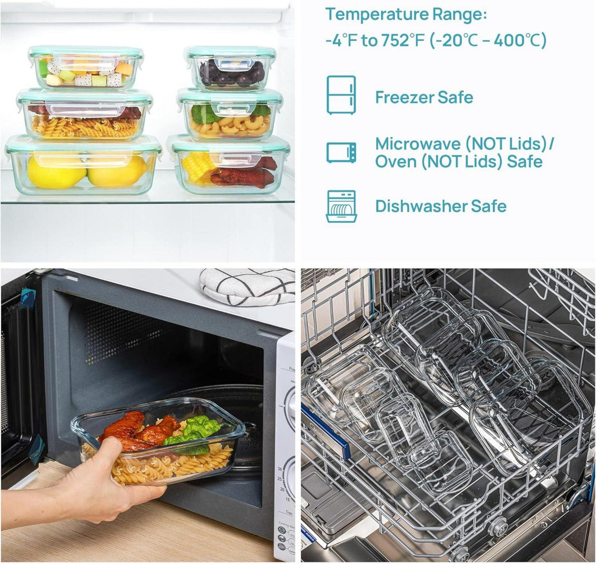 Vtopmart 8er Glasbehälter Mit Deckel Meal Prep Boxen 8er Set