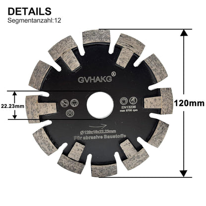 Diamant-Trennscheibe 120mm für Fußbodenheizung, 16mm Nutbreite