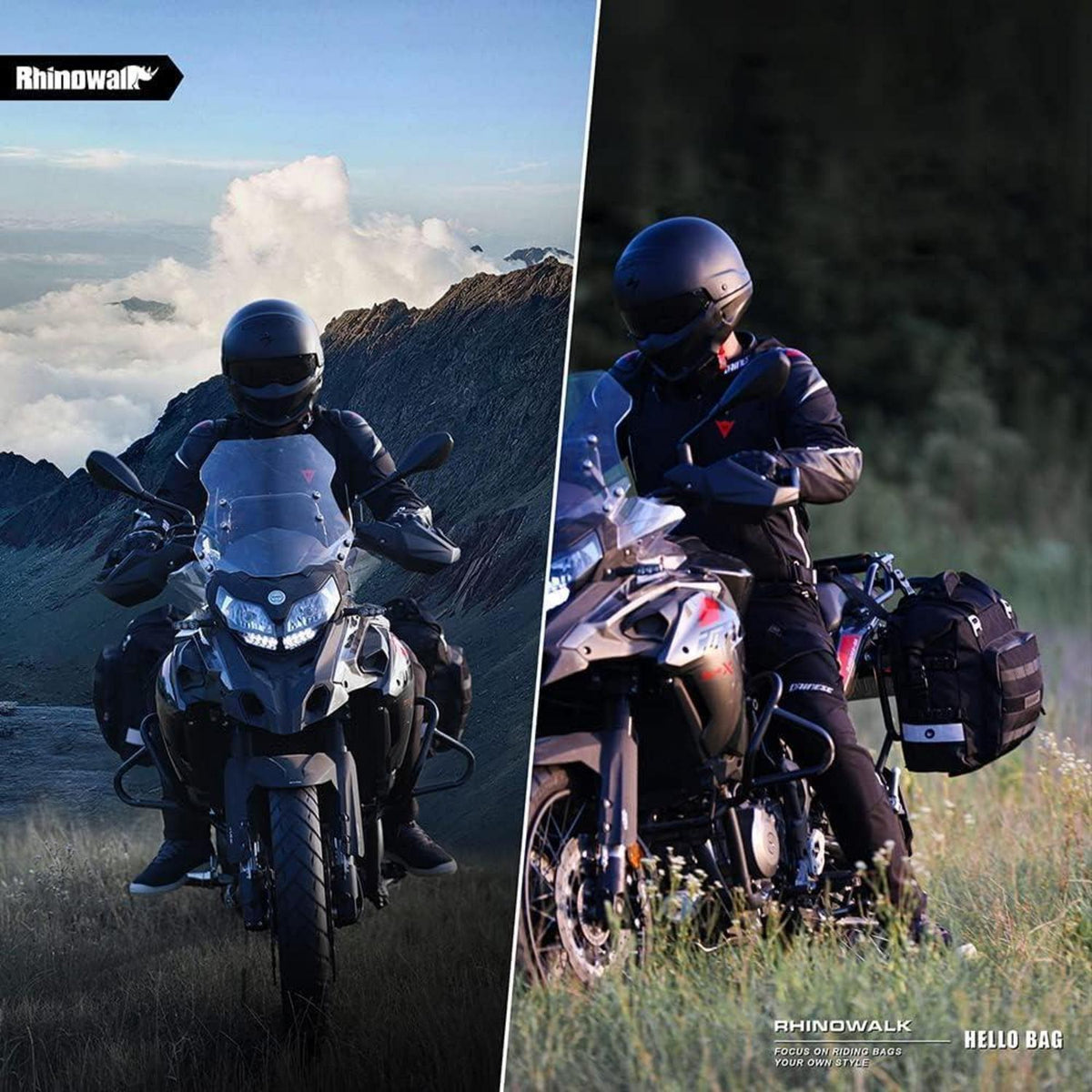 Motorrad-Satteltasche 20L wasserdicht mit Schnellverschluss Schwarz