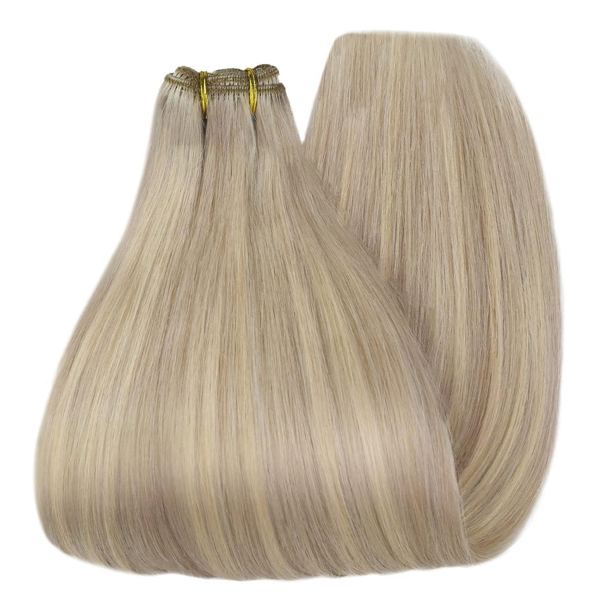 Blond Echthaar Tressen 40cm – #18/613 Weft Extensions