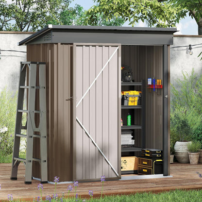 Gartenhaus Metall 162x86 cm mit Pultdach & Fundamentrahmen