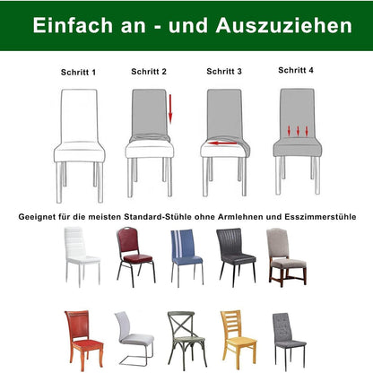 Stretch Stuhlhussen 4er Set – Beige für Esszimmer & Bankett