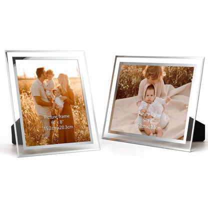 Bilderrahmen 2er Set 15x20cm Glas für Hochzeit & Geburtstag