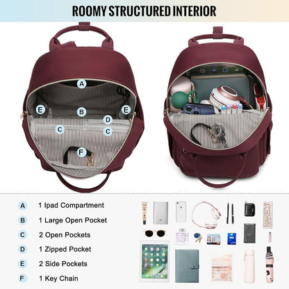 Kleiner Rucksack Damen 2in1 Handtasche Wasserdicht Rot