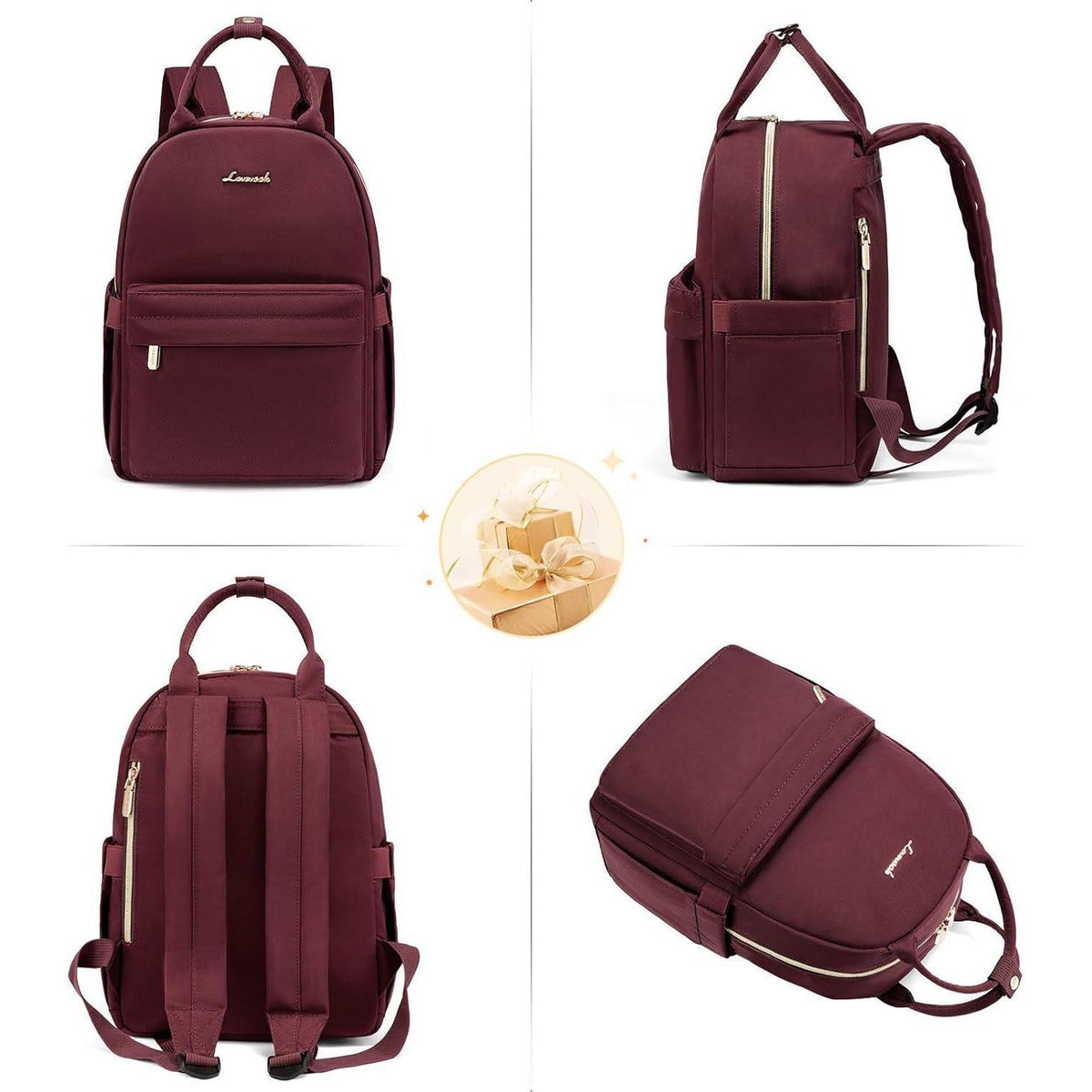 Kleiner Rucksack Damen 2in1 Handtasche Wasserdicht Rot