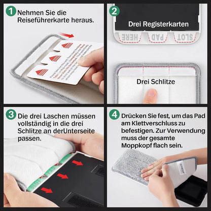 JOYMOOP Flacher Bodenwischer und Eimer Set mit 8 Mikrofaser-Pads