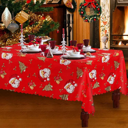 Weihnachtstischdecke Rot Xmas Party Tischläufer Rechteckig 180x150 cm