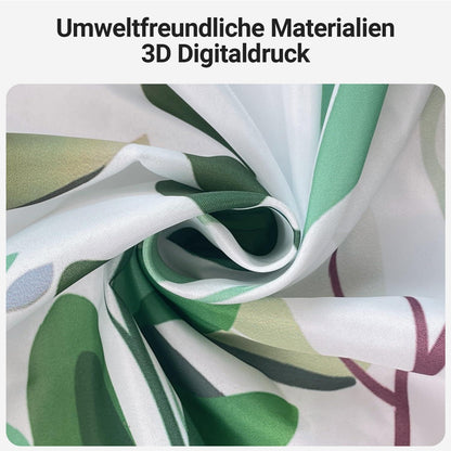 Grüner Blätter Duschvorhang 150x180cm mit beschwertem Saum, wasserabweisend und waschbar