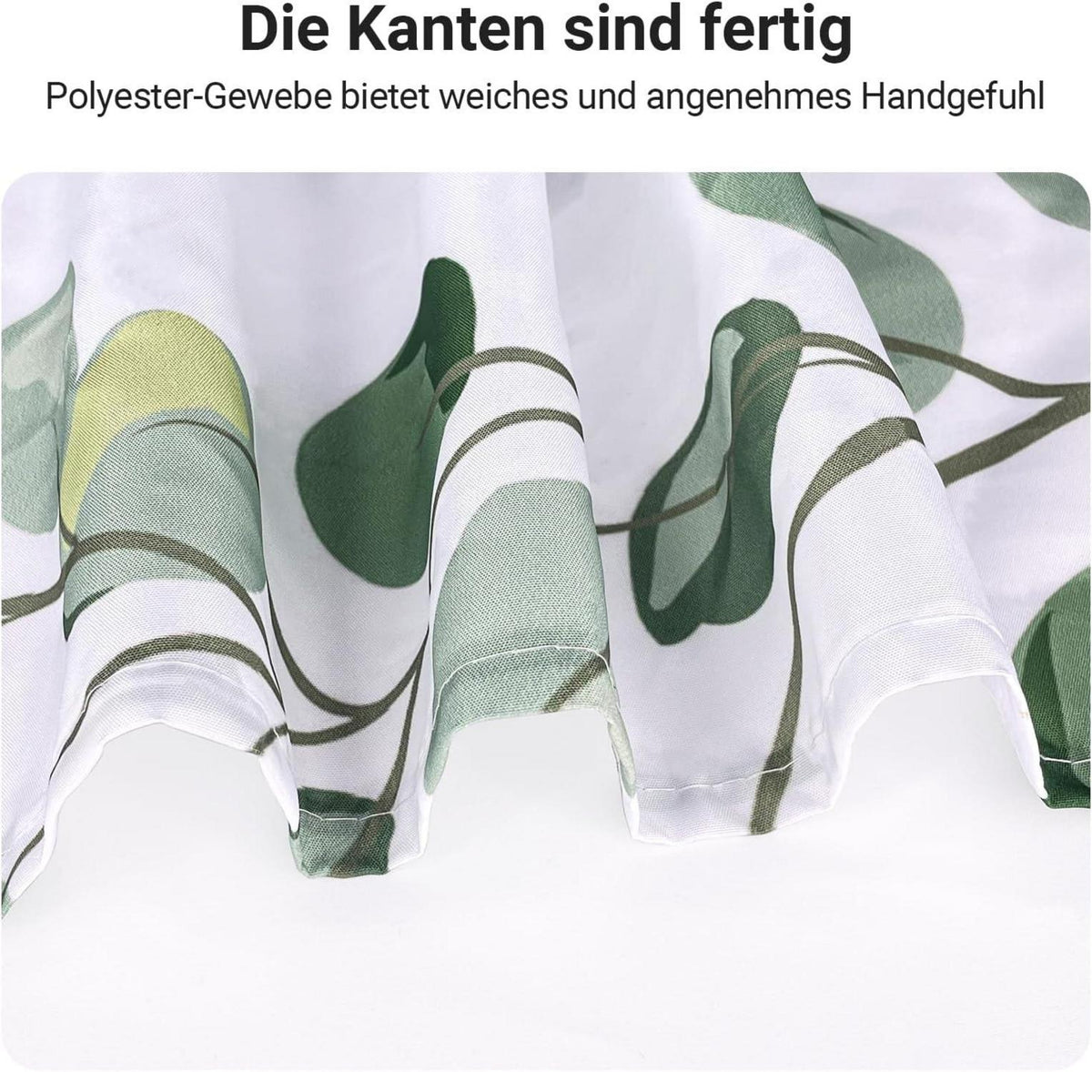 Duschvorhang Grün Blätter 150x180cm Antischimmel Polyester wasserabweisend