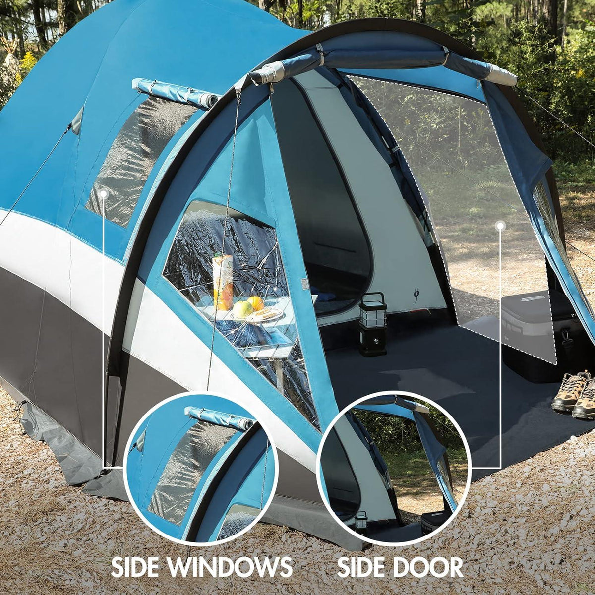 Portal Zelt 3-4 Personen XL Camping Kuppelzelt 3000mm Wasserdicht