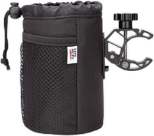 Fahrrad Flaschenhalter Oxford-Stoff Schwarz mit Netztasche für