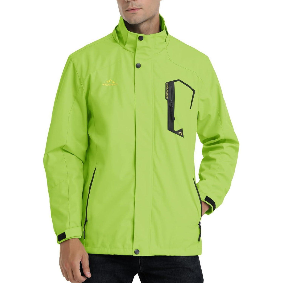 Herren Outdoor Funktionsjacke wasserabweisend Neongrün XL