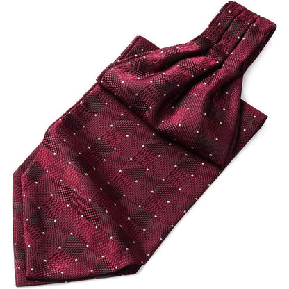 Herren Ascot Krawattenschal Gepunktet Elegant Business Burgund