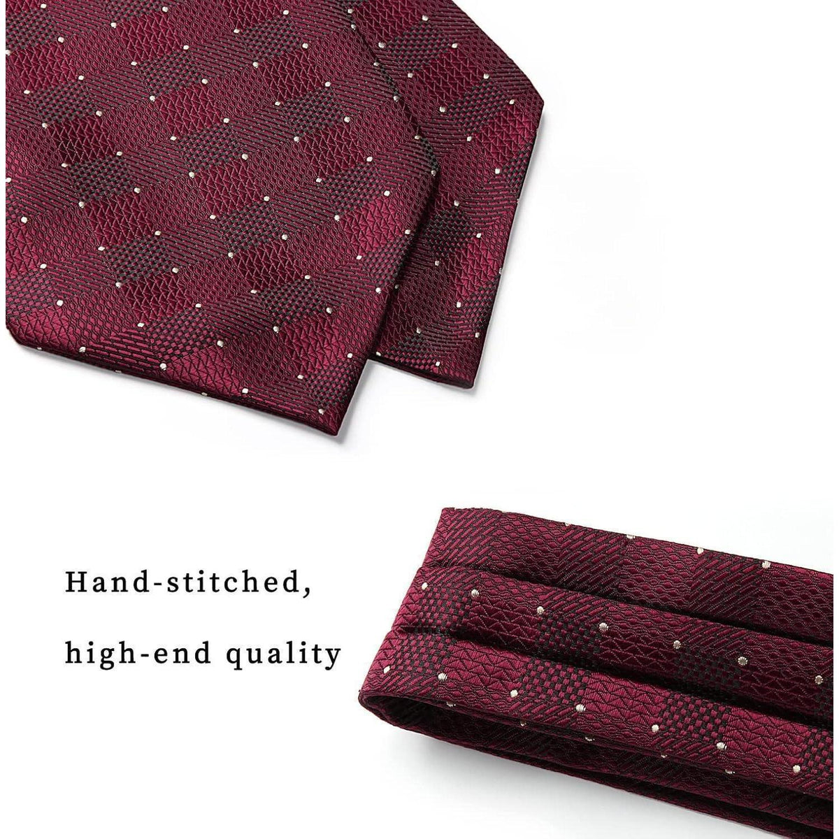 Herren Ascot Krawattenschal Gepunktet Elegant Business Burgund
