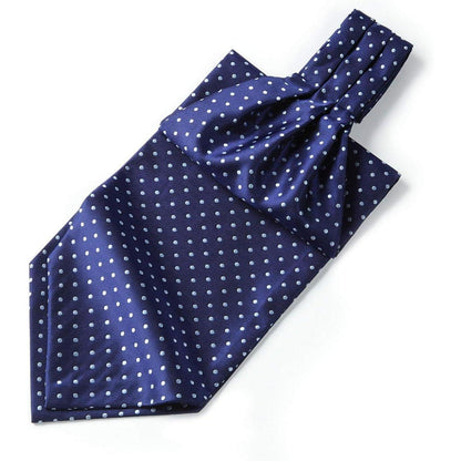 Herren Ascot Krawattenschal Gepunktet Elegant Business Blau