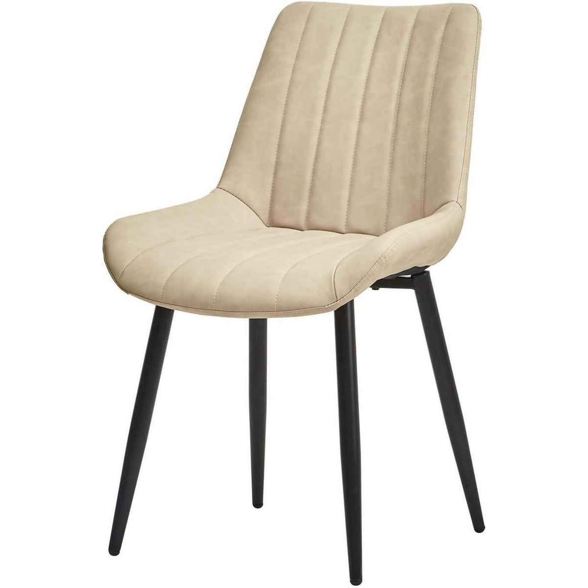 Esszimmerstühle Set 4er – Beige Kunstleder, Modern & Komfortabel