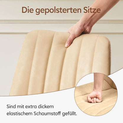 Esszimmerstühle Set 4er – Beige Kunstleder, Modern & Komfortabel