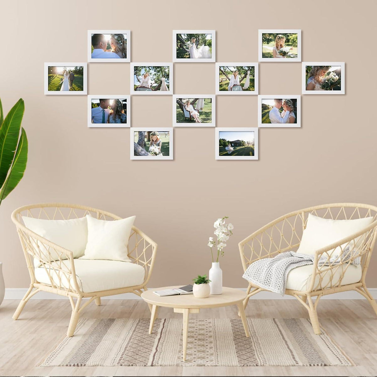Bilderrahmen Set 7 Stück 13x18cm Weiß Fotocollage Rahmen Galeriebilder