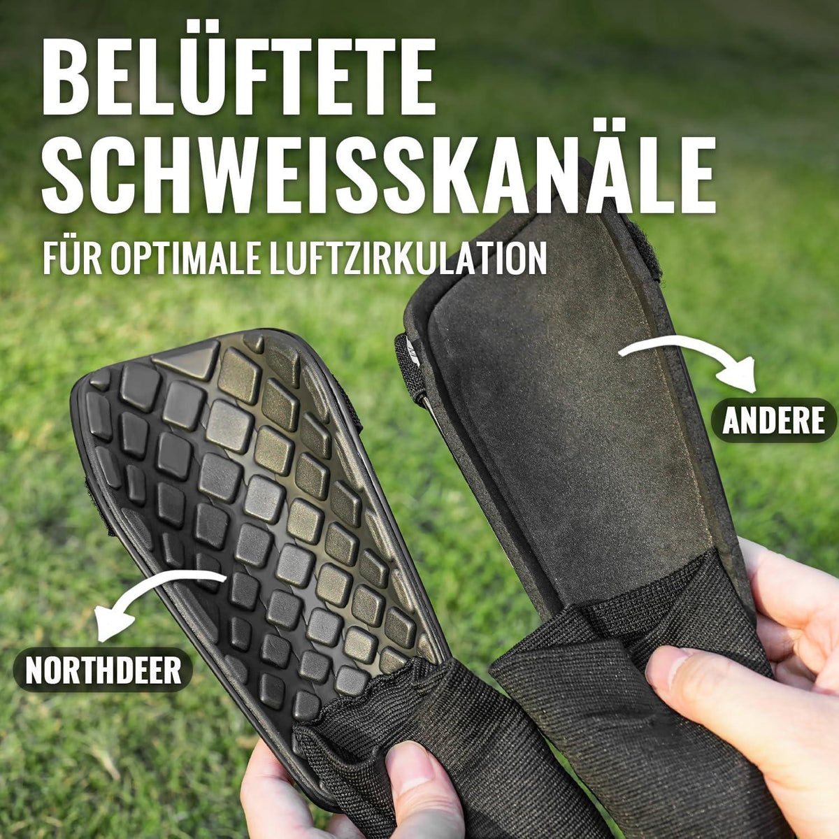 Northdeer Schienbeinschoner Fußball Kind Knöchel Klettverschluss