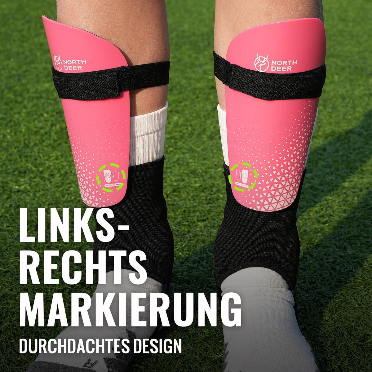 Northdeer Kinder Schienbeinschoner Fußball Shin Guards Schwarz L
