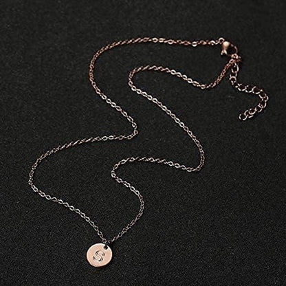 Initialen Kette Buchstaben Anhänger Gold/Rosegold/Silber mit Herzen
