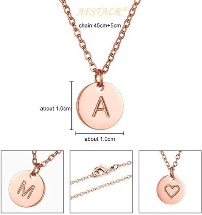 Damen Initialen Buchstaben Kette Herz Gold Roségold Silber Mädchen