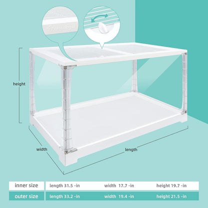 Stapelbarer Glas-Hamsterkäfig mit 4-Seiten-Sicht und Doppeltür