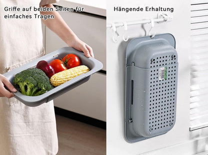 Ausziehbares Seiher Sieb für Spülbecken Gemüse Obst abtropfen lassen