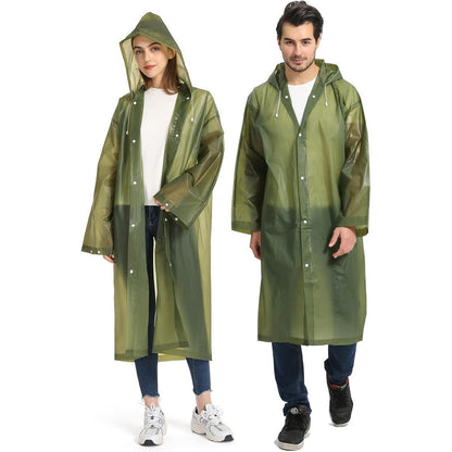 Regenponcho 2er Set Damen Herren Grün EVA Atmungsaktiv