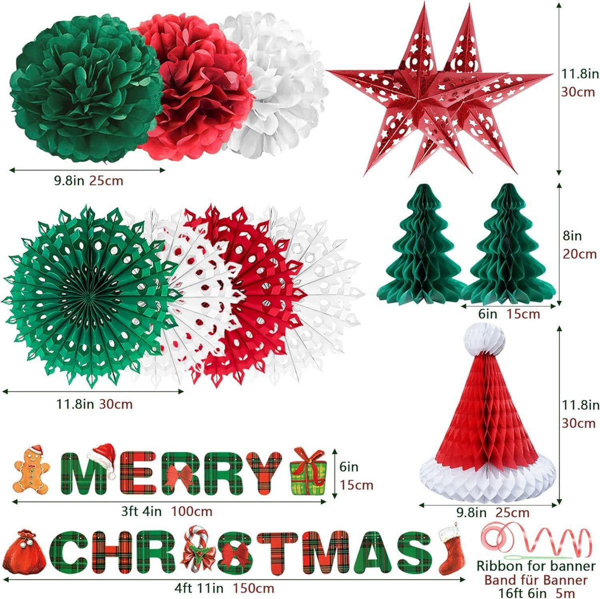 Weihnachtsdeko Set Premium Wiederverwendbare Dekoration