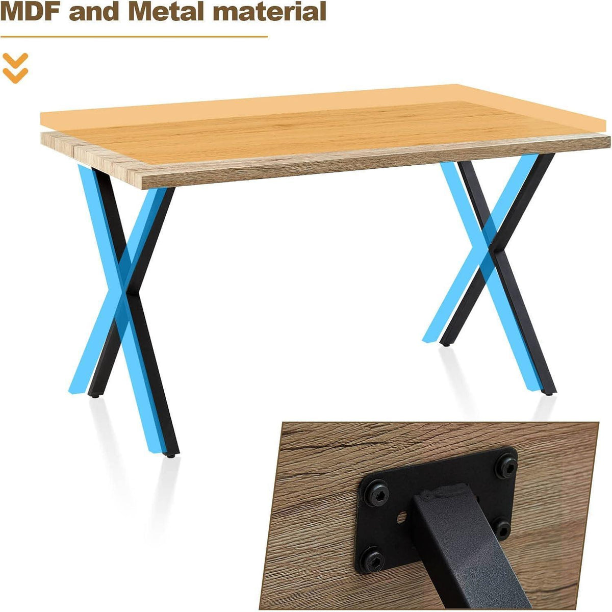 Esstisch Set mit 4 Samtstühlen – Modernes Esszimmer Set 140cm