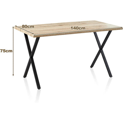 Esstisch Set mit 4 Samtstühlen – Modernes Esszimmer Set 140cm