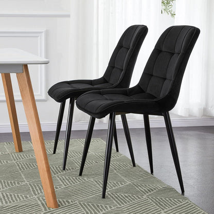 Esstisch Set mit 4 Samtstühlen – Modernes Esszimmer Set (140cm Grau)