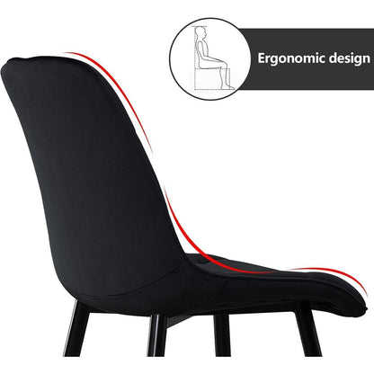 Esstisch Set mit 4 Samtstühlen – Modernes Esszimmer Set (140cm Grau)