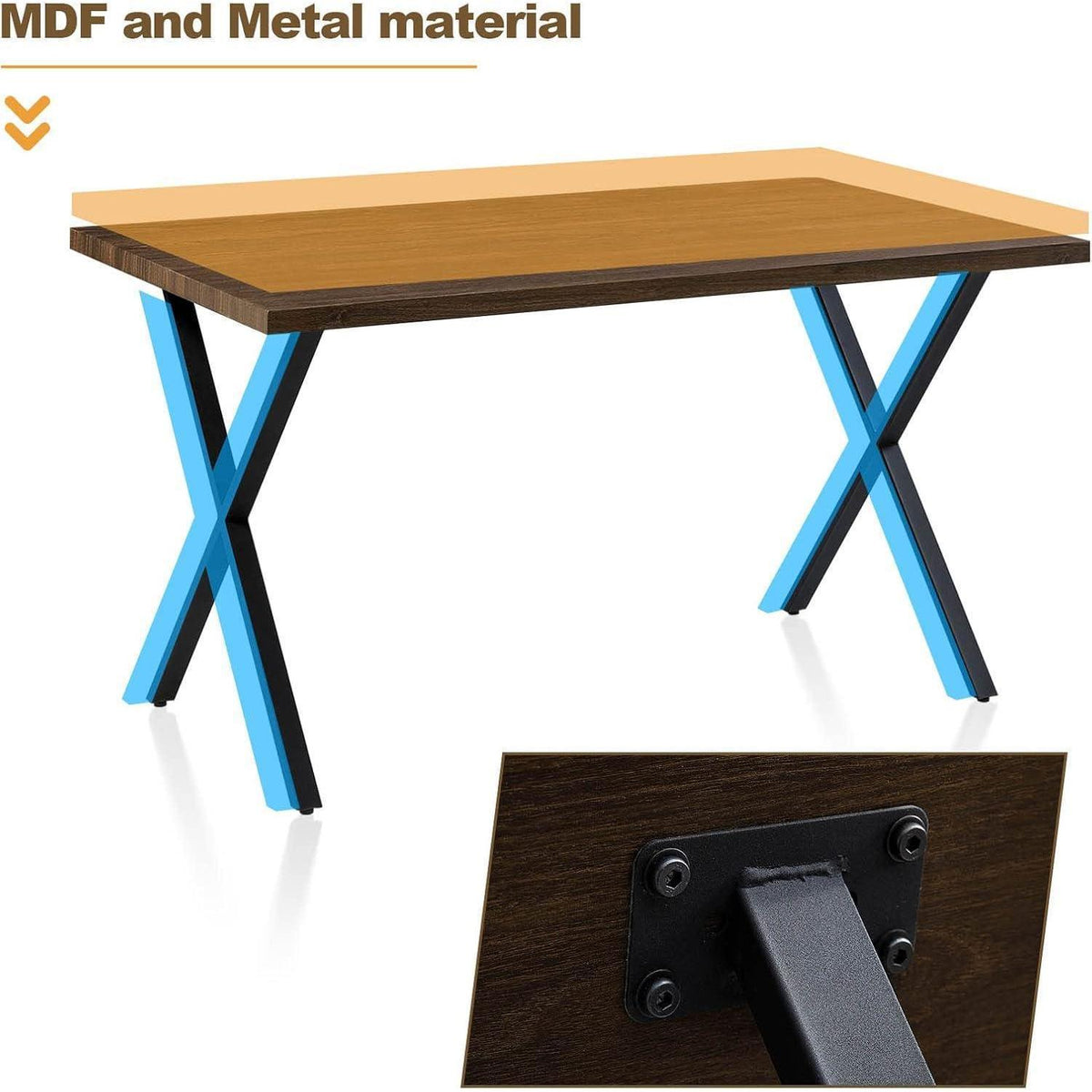 Esstisch Set mit 4 Samtstühlen – Modernes Esszimmer Set (140cm Braun)