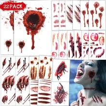 Halloween Temporäre Tattoos Narben Blut Horror Aufkleber 22 Blatt