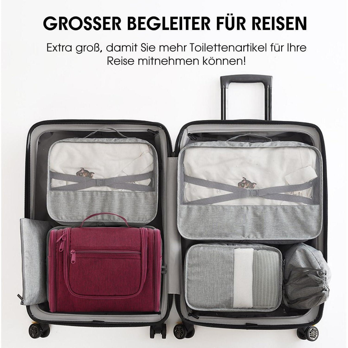 Große Kulturtasche zum Aufhängen, Rot