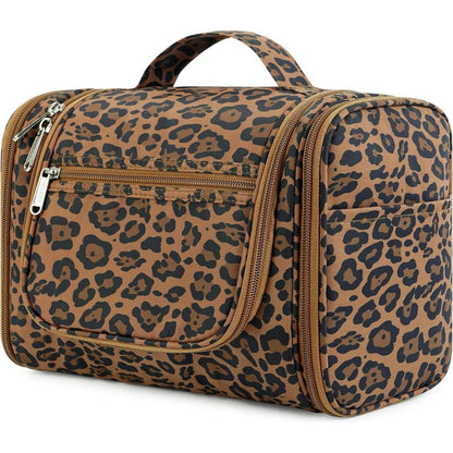 Große Kulturtasche zum Aufhängen, brauner Leopard