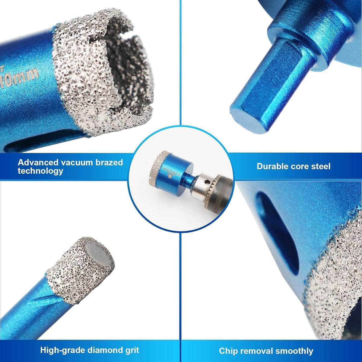 Diamant Trockenbohrer Set für Fliesen & Stein 6-65mm