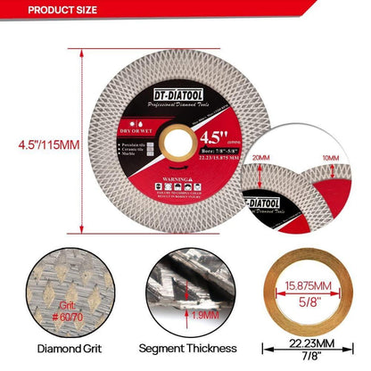 Diamant-Trennscheibe 115mm für Fliesen & Marmor, 5er-Set