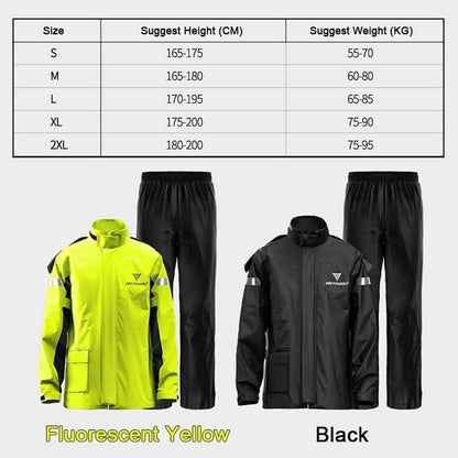 Herren Regenanzug wasserdicht atmungsaktiv mit reflektierenden Streifen Schwarz M