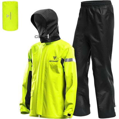 Herren Motorrad Regenanzug Gelb L