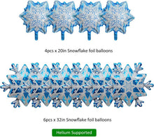 10 große Schneeflocken-Folienballons Weihnachten Winter