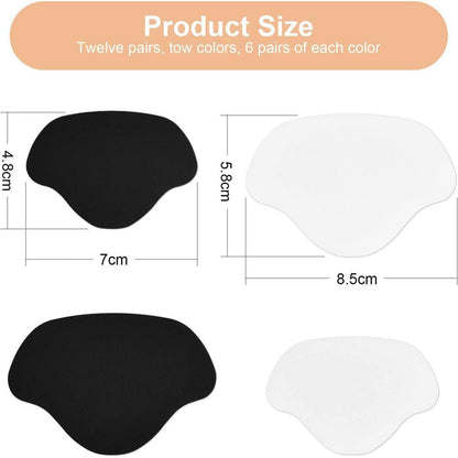 Sneaker Fersen Reparatur Patches, 12 Paar, Schwarz & Weiß